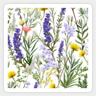 Aromatic Symphony: Organic Summers in Lavender and Herbs Sticker